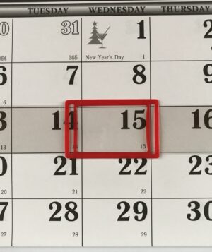 One-Wire wall calendar
